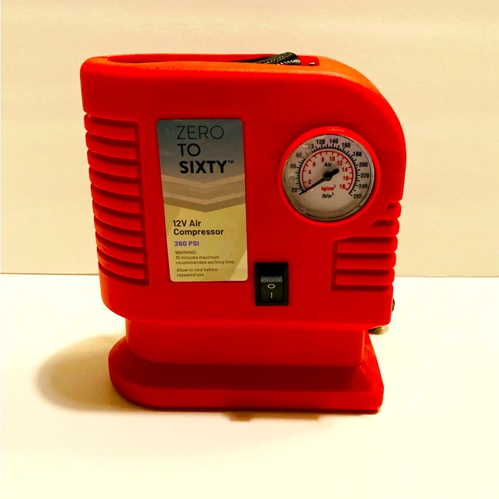 12V Red Air Compressor260 PSI Portable With 3 Conectors